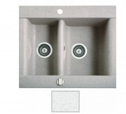 Мийка для кухні Marmorin Voga 1,5k 63,7х54 см штучний камінь Magranit білий 110 503 006