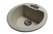 Мойка для кухни Miraggio Valencia врезная круглая с переливом матовый Sand 0000054