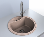 Мийка для кухні Miraggio Valencia врізна кругла з переливом матовий Terra 0000056