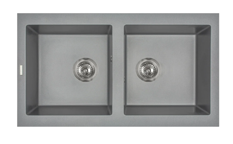 Мийка для кухні Miraggio Westeros 87x50x20 врізна з отвором переливу матовий Gray 0000065