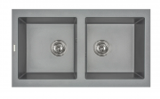 Мойка для кухни Miraggio Westeros 87x50x20 врезная с отверстием перелива матовый Gray 0000065