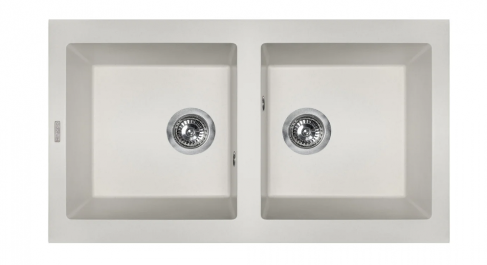 Мойка для кухни Miraggio Westeros 87x50x20 врезная с отверстием перелива матовый White 0000069