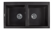 Мойка для кухни Miraggio Westeros 87x50x20 врезная с отверстием перелива матовый Black 0000064