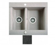 Мойка для кухни Marmorin Voga 1,5k 63,7х54 см искусственный камень Magranit черный 110 503 002