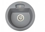 Мойка для кухни Miraggio Valencia врезная круглая с переливом матовый Gray 0000052