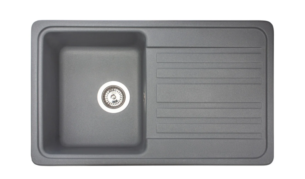 Мойка для кухни Miraggio Versal врезная прямоугольная с крылом с переливом матовый  Gray 0000059