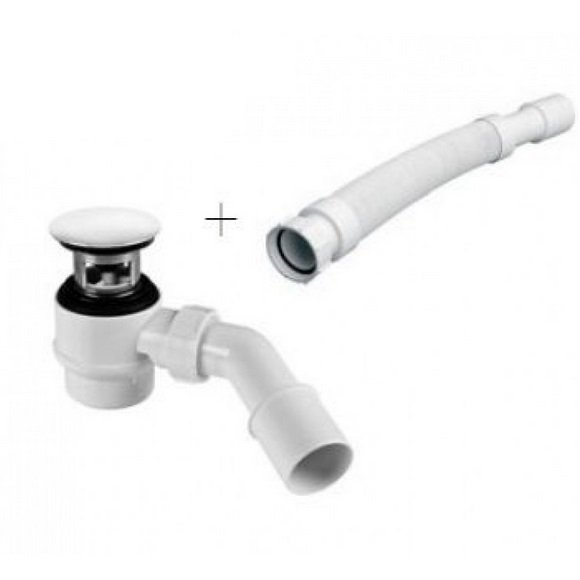 Сифон для ванны Marmorin со встроенным переливом латунь/пластик белый SBKOW