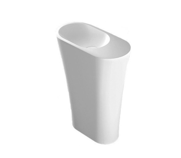 Раковина для ванной Marmorin Wega 60,7х30,5 см левосторонняя литой камень белый P 515 060 720 010