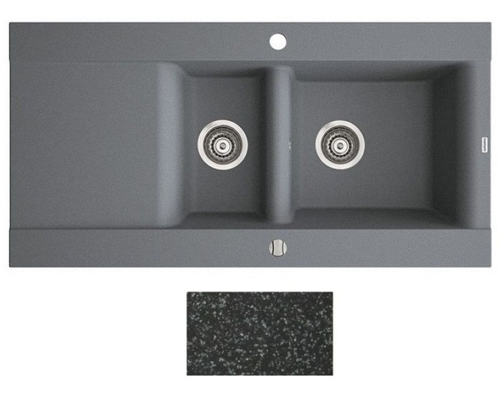 Мойка для кухни Marmorin Voga II 1,5k 10 100х51 см искусственный камень Magranit черный 712 513 002