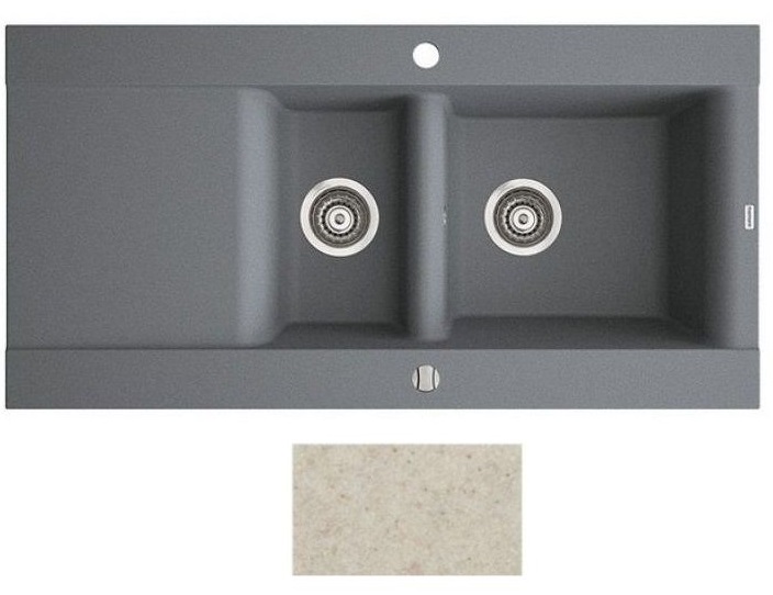 Мийка для кухні Marmorin Voga II 1,5k 10 100х51 см штучний камінь Magranit пісочний 712 513 007