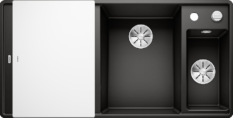 Мийка для кухні Blanco Axia III 6 S-F чаша справа 99х50 см SILGRANIT® PuraDur® чорний 525854