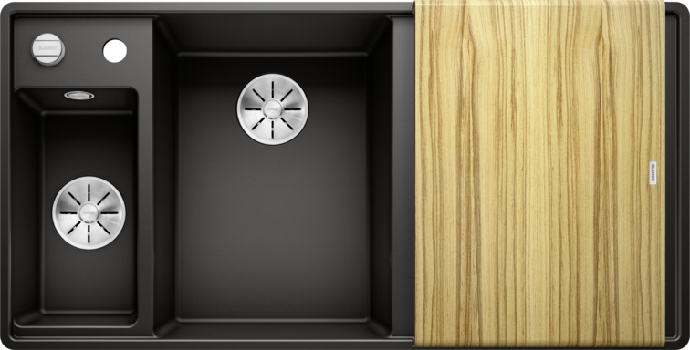 Мойка для кухни Blanco Axia III 6 S-F чаша слева 99х50 см SILGRANIT® PuraDur® черный 525853