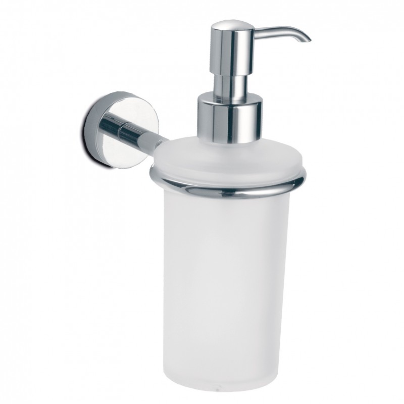 Дозатор для жидкого мыла 3SC Europe настенный хром/матовое стекло EU01DPFSL