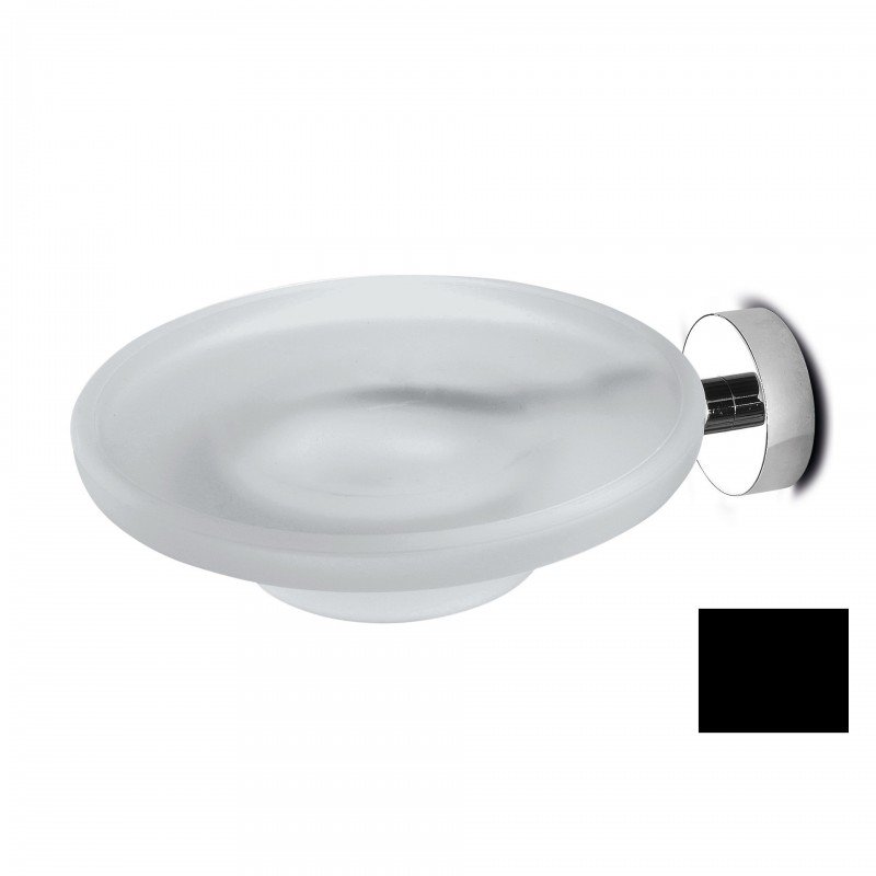 Мильниця для ванною 3SC Europe з власником чорний/матове скло EU01FNO