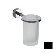 Стакан для зубних щіток 3SC Europe з власником чорний матовий/матове скло EU03FNO