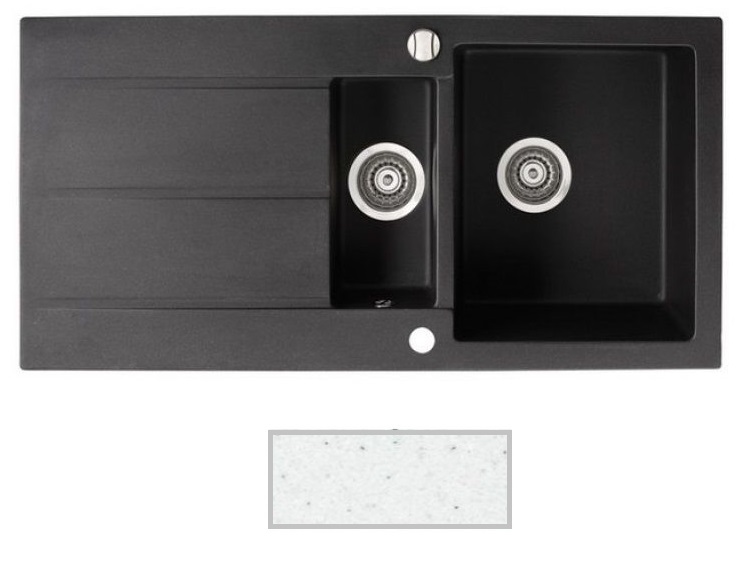 Мийка для кухні Marmorin Bario 1,5k 10 100х50 см штучний камінь Magranit білий 120 513 006