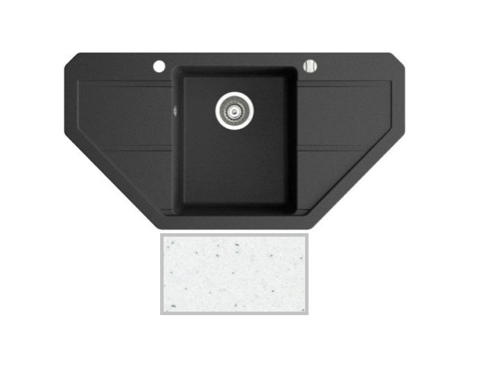 Мийка для кухні Marmorin Bario trapez 96х50 см штучний камінь Magranit білий 120 743 006