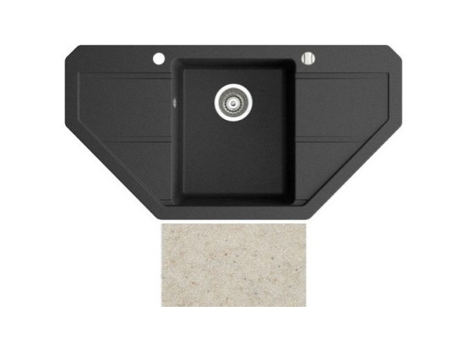 Мийка для кухні Marmorin Bario trapez 96х50 см штучний камінь Magranit пісочний 120 743 007