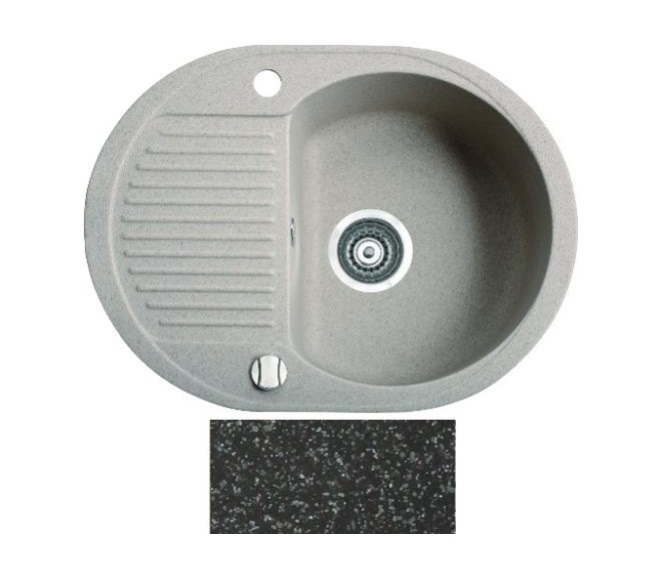 Мийка для кухні Marmorin Duro 1k 0,50 62х47 см штучний камінь Magranit чорний 130 133 002