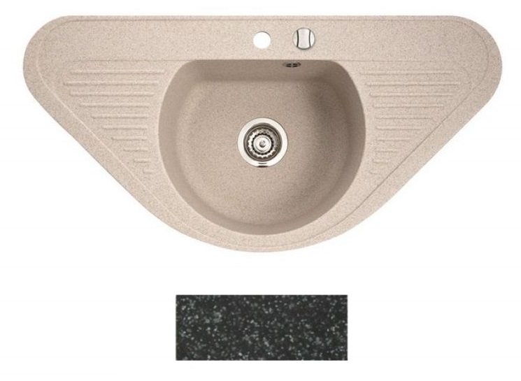 Мийка для кухні Marmorin Duro 1k trapez 94х47 см штучний камінь Magranit чорний 130 743 002
