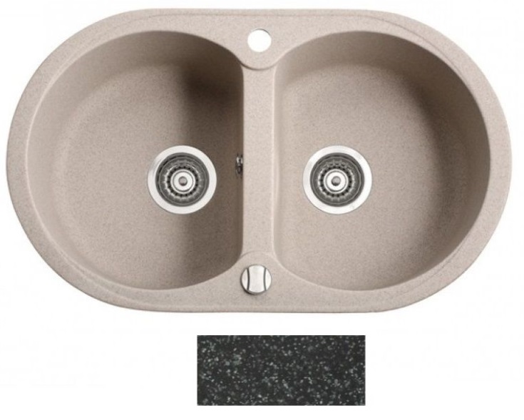 Мойка для кухни Marmorin Duro 2k 77х47 см искусственный камень Magranit черный 130 203 002