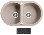 Мойка для кухни Marmorin Duro 2k 77х47 см искусственный камень Magranit черный 130 203 002