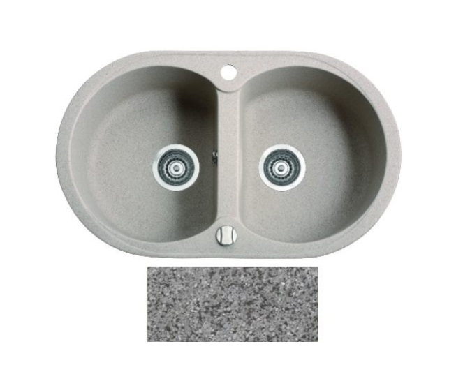 Мийка для кухні Marmorin Duro 2k 77х47 см штучний камінь Magranit сірий 130 203 003