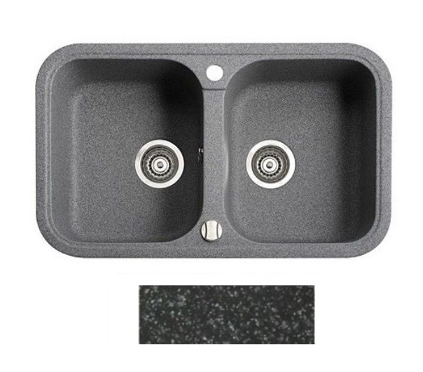 Мийка для кухні Marmorin Pesta 2k 77х47 см штучний камінь Magranit чорний 170 203 002