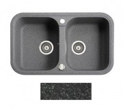 Мийка для кухні Marmorin Pesta 2k 77х47 см штучний камінь Magranit чорний 170 203 002