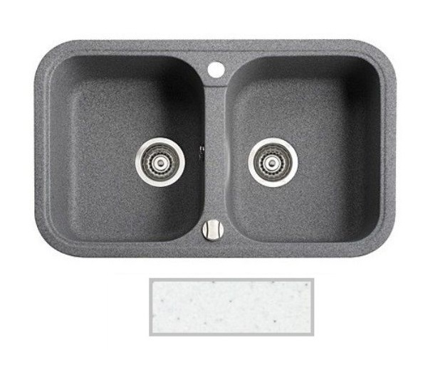 Мойка для кухни Marmorin Pesta 2k 77х47 см искусственный камень Magranit белый 170 203 006