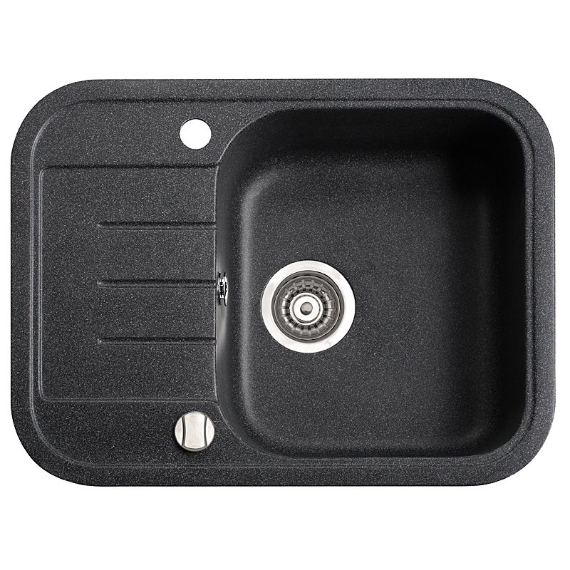 Мийка для кухні Marmorin Pesta 1k 0,50 62х47 см штучний камінь Magranit чорний 170 133 002