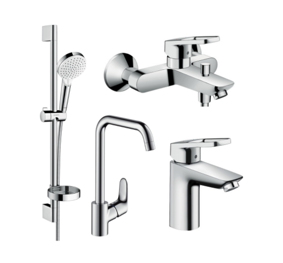 Набір змішувачів для ванни + кухня Hansgrohe Logis Loop 1172019
