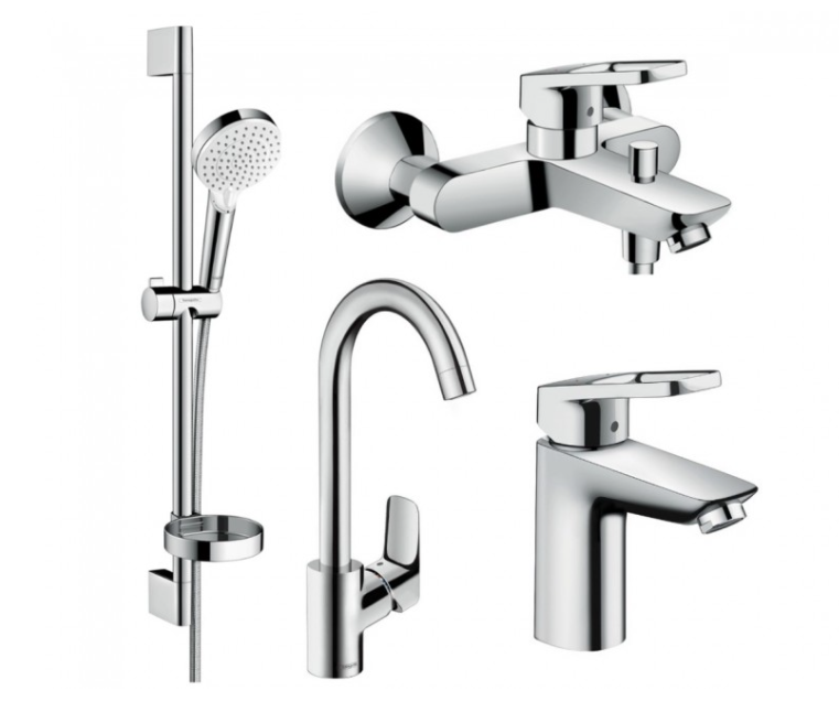Набір змішувачів для ванни + кухня Hansgrohe Logis Loop 1142019