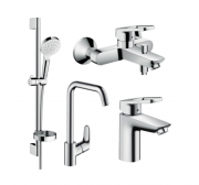 Набір змішувачів для ванни + кухня Hansgrohe Logis Loop 1172019