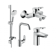 Набор смесителей для ванны + кухня Hansgrohe Logis Loop 1172019