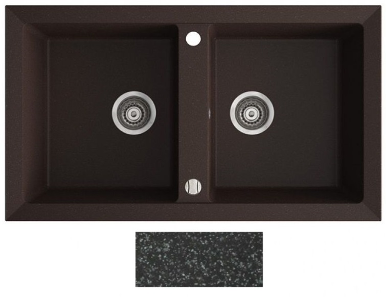 Мойка для кухни Marmorin Cire 2k 87х50 см искусственный камень Magranit черный 375 203 002