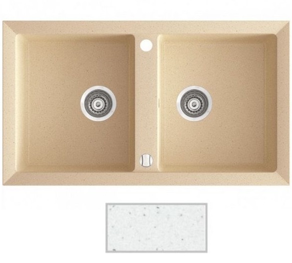 Мойка для кухни Marmorin Cire 2k 87х50 см искусственный камень Magranit белый 375 203 006