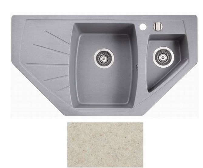 Мийка для кухні Marmorin Fenco trapez 93х51 см штучний камінь Magranit пісочний 320 613 007