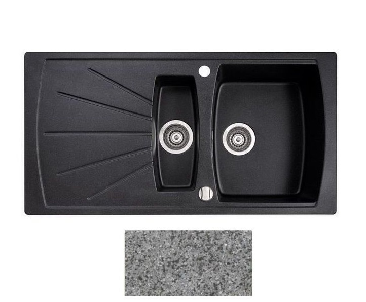 Мийка для кухні Marmorin Fenco 1,5k 10 97х51 см штучний камінь Magranit сірий 320 513 003