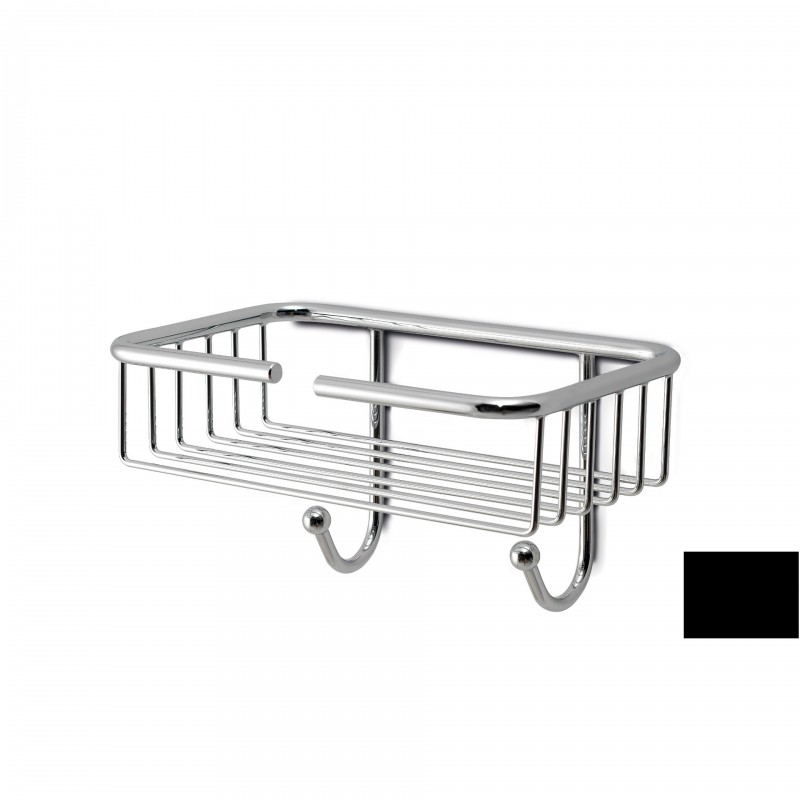 Корзина-мыльница для ванной 3SC Appy&Griglie с крючками латунь черный матовый LI2GNO