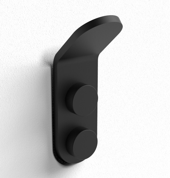 Крючок для ванной Ibb Bend одинарный металл черный матовый BB08NEO