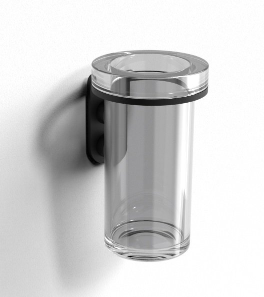 Стакан для зубних щіток Ibb Bend настінний чорний матовий BB02NEO