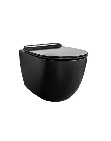 Унитаз подвесной Simas Vignoni Rimless 36,5х56 см фаянс черный матовый VI18/F85
