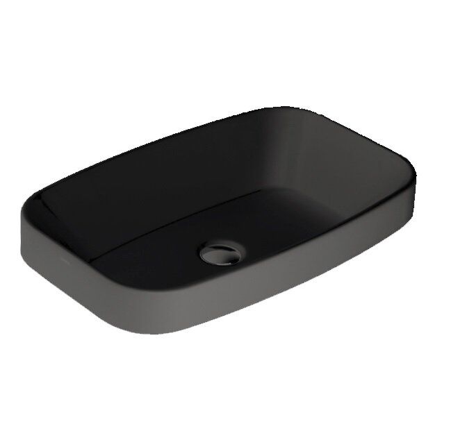 Раковина для ванної Simas Baden Baden 60х38 см фаянс чорний матовий BB11