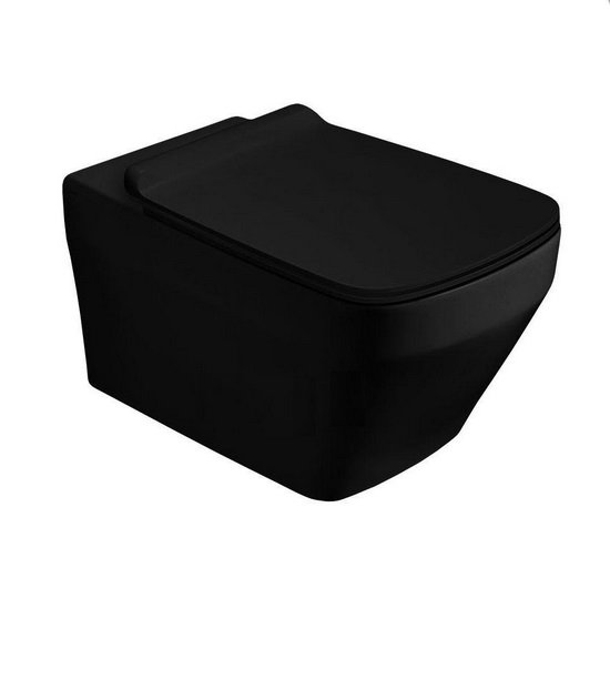 Унитаз подвесной Simas Baden Baden Rimless 36х56 см фаянс черный матовый BB18F87