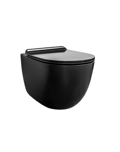 Унитаз подвесной Simas Vignoni Rimless 36,5х56 см фаянс черный матовый VI18/F85