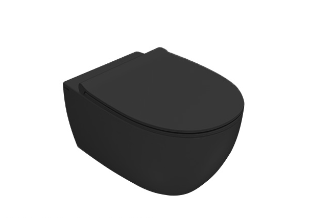 Унитаз подвесной беободковый Globo 4ALL 54x36 Senzabrida черный MDS03AR