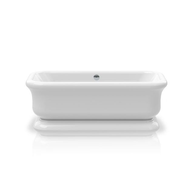 Ванна акриловая Knief Retro 180x85 см с круглым переливом белый глянцевый 0100090+010009106