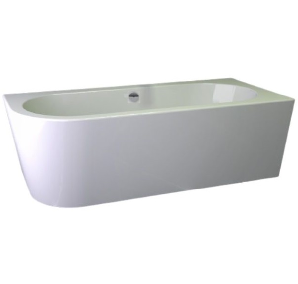 Ванна акриловая Knief Wall Corner L 180x80 см с круглым переливом белый глянцевый 0100077L+010009106