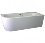 Ванна акриловая Knief Wall Corner L 180x80 см с круглым переливом белый глянцевый 0100077L+010009106